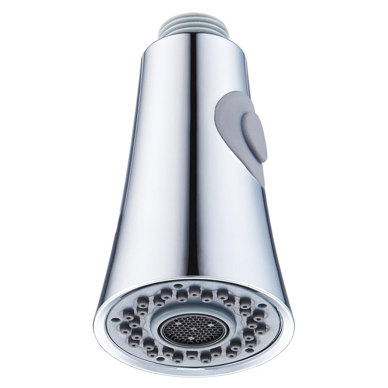 Angle Simple Kitchen Sink Sprayer Replacement, Thread Type G 1/2 or 13/16 Inch Male, Tested to NSF/ANSI/CAN 61 & 372, Faucet Head Attachment, Stream and Spray Mode, Chrome - Image 1